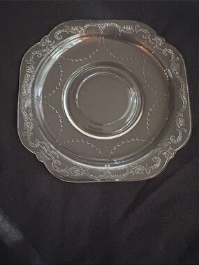 Vintage Indiana Glass Clear  Decorative Saucer -  Scalloped Edge